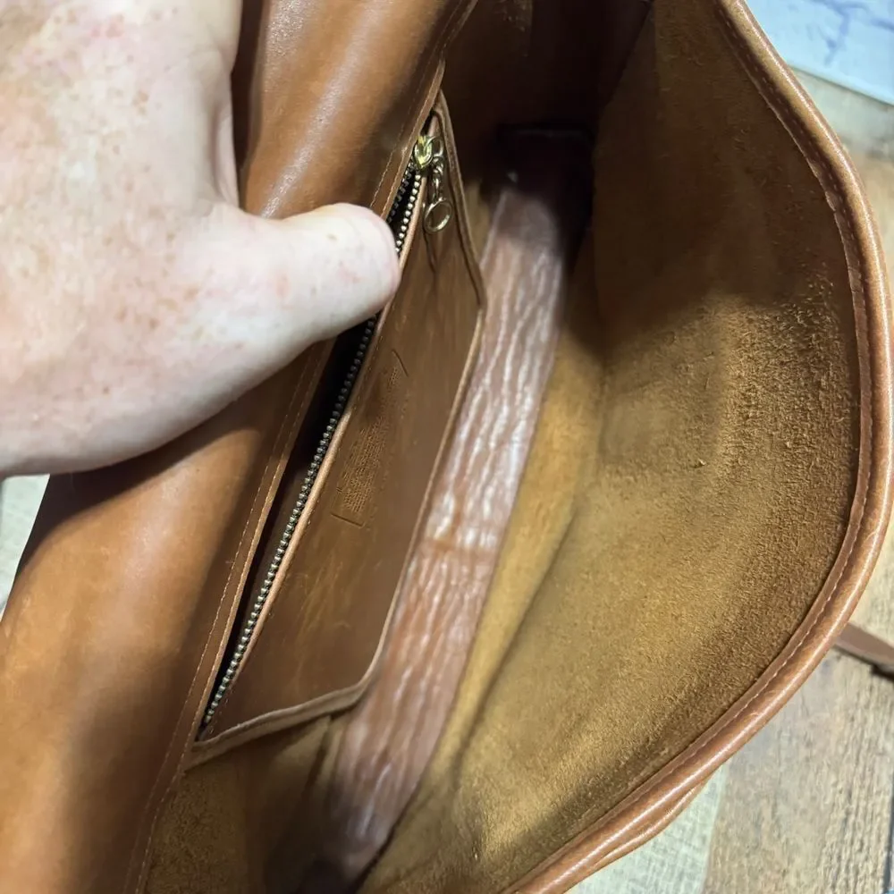 RARE COACH Morgan Glove Tanned Leather Brass Briefcase Made in USA 0602-307